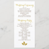 金箔ツリーモダン結婚式 プログラム (裏面)