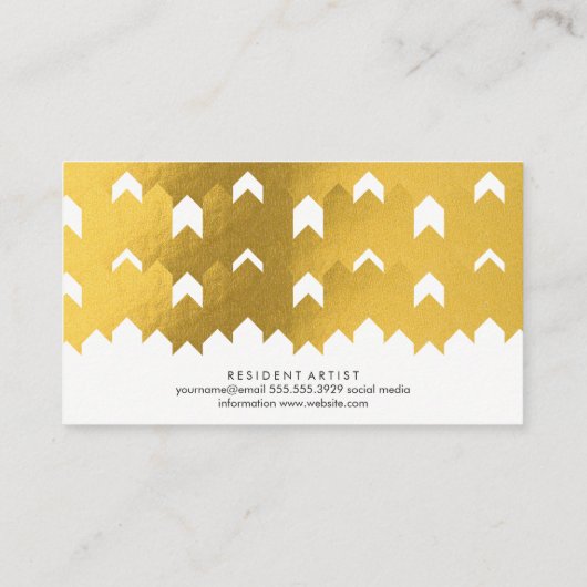 金箔テクスチャ |ルクス図形 名刺 (裏面)