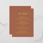 金箔テラコッタ結婚のエンクロージャカード 箔招待状ポストカード (正面/裏面)