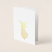 金箔ディアシルエット(〔雄ジカの〕枝角付き威厳のある) 箔カード (正面)