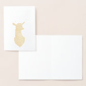 金箔ディアシルエット(〔雄ジカの〕枝角付き威厳のある) 箔カード (ディスプレー)