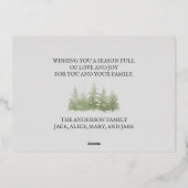 金箔ディアファミリー雪パインメリークリスマス 箔シーズンカード (裏面)