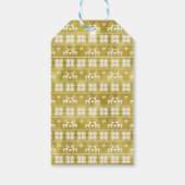 金箔トナカイ及びスノーフレーク模様ギフトラベル ギフトタグ (裏面)