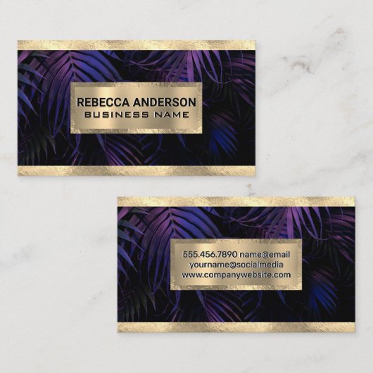金箔トリム | パープルパーム離れ 名刺 (正面/裏面)