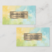 金箔トリム |水彩テクスチャ 名刺 (正面/裏面)
