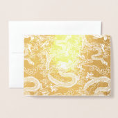 金箔ドラゴン中国のパターン 箔カード (封筒付き正面)