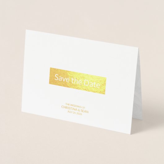 金箔ドルフィンウェディング日付を保存 箔カード (正面)