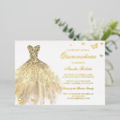 金箔ドレスバタフライキンセアニェラ 箔招待状 (立ち正面)