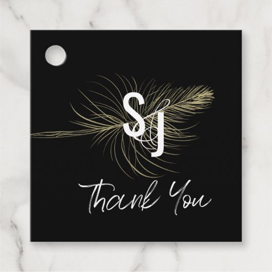 金箔ハンドドロー結婚ドの羽結婚飾り フェイバータグ (正面)