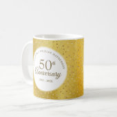 金箔ハートのコンフェティ 50回目の結婚記念日 コーヒーマグカップ (正面左)