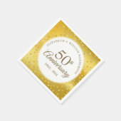金箔ハートのコンフェティ 50回目の結婚記念日 スタンダードカクテルナプキン (角)