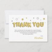 金箔バルーンきらめく小さな星の赤ちゃんシャワー サンキューカード (正面)