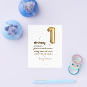 金箔バルーンと紙吹雪1stバースデーフォト チラシ (シングル)