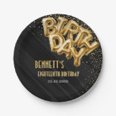 金箔バルーン誕生日 ペーパープレート (正面)