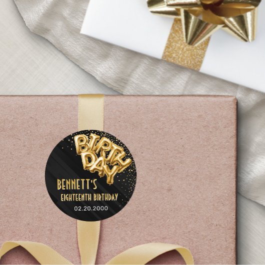 金箔バルーン誕生日 ラウンドシール