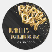 金箔バルーン誕生日 ラウンドシール (正面)