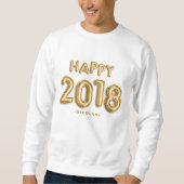 金箔バルーンHappy 2018 パーソナライズされた スウェットシャツ (正面)
