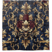 金箔バロックフローラ渦巻き シャワーカーテン (正面)