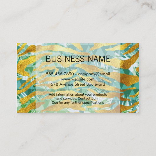 金箔パターン |ボーホ幾何学模様 名刺 (裏面)