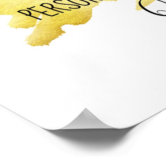 金箔パーソナライズされたカスタム引用文 ポスター (角)