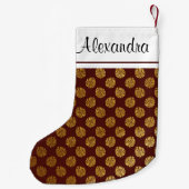 金箔パーム離れとバルガンディーモノグラム スモールクリスマスストッキング (裏面)