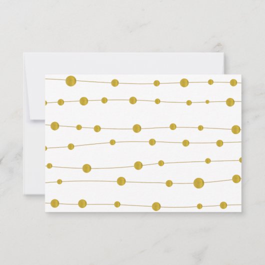 金箔ビーズとストライプモダンウェディングRSVP 出欠カード (裏面)