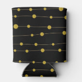 金箔ビーズとフレームモダンブラック結婚ズ 缶クーラー (裏面)