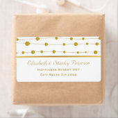 金箔ビーズストライプ及びモダン結婚 ラベル (インサイチュ)