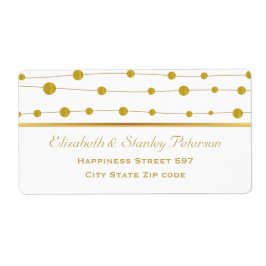 金箔ビーズストライプ及びモダン結婚 ラベル