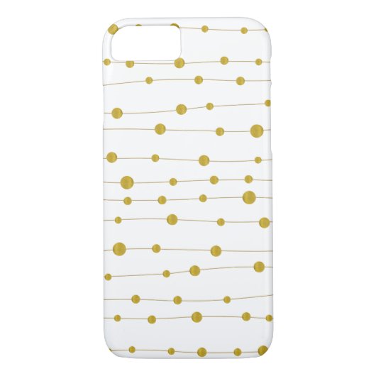 金箔ビーズパターントレンディーと白エレガント色 Case-Mate iPhoneケース (裏面)