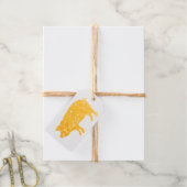 金箔ピグシルエットカスタムクリスマスプレゼントラベル ギフトタグ (麻糸付属)