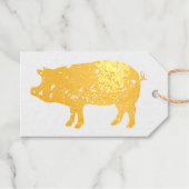 金箔ピグシルエットカスタムクリスマスプレゼントラベル ギフトタグ (正面 (横))