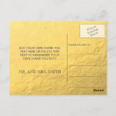 金箔ピーコック結婚の感謝はがき ポストカード (裏面)