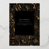 金箔ピーニーズブラック&金ゴールド 箔招待状 (裏面)