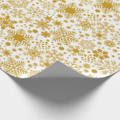 金箔フェイクと白の雪片 ラッピングペーパー (角)