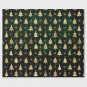 金箔フェイククリスマスツリー&グリーン《写真》ぼけ味 ラッピングペーパー (フラット)