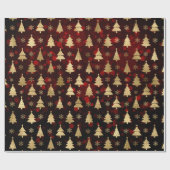 金箔フェイククリスマスツリー&赤《写真》ぼけ味 ラッピングペーパー (フラット)