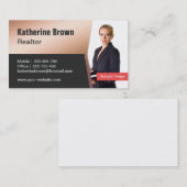 金箔フェイクテクスチャ、エ実在ステート不動産仲介業者写真 名刺 (正面/裏面)