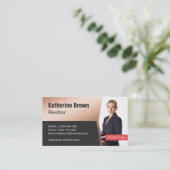 金箔フェイクテクスチャ、エ実在ステート不動産仲介業者写真 名刺 (スタンド正面)