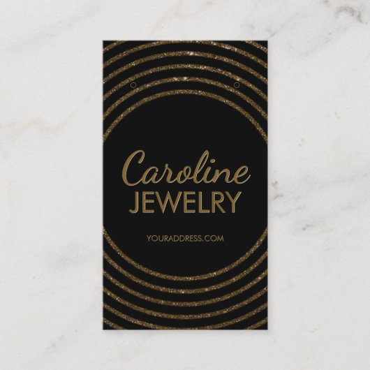 金箔フェイク輪郭円イヤリング表示 名刺 (正面)