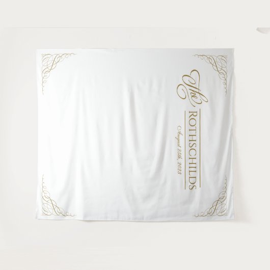 金箔フェイク金ゴールド書道ロマン結婚ツ タペストリー (正面(横))