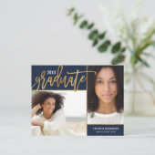 金箔フェイク2写真卒業発表Pos 案内ポストカード (スタンド正面)