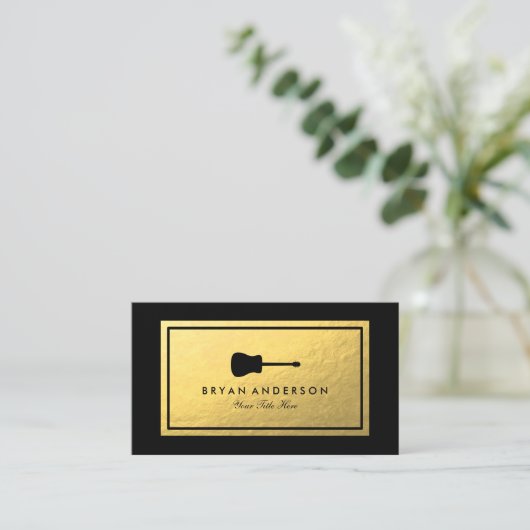 金箔フェイク-ギター名刺 名刺 (スタンド正面)