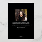 金箔フォトコラージュ卒業発表 箔招待状 (裏面)