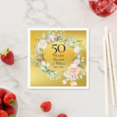 金箔フラワーリース 50周年結婚記念日 スタンダードカクテルナプキン (インサイチュ)