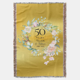 金箔フラワー 50周年結婚記念日 スローブランケット