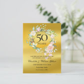 金箔フラワー 50周年記念イベント案内状 案内ポストカード (スタンド正面)