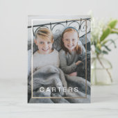 金箔フレームファミリー名クリスマスカード 招待状 (スタンド正面)