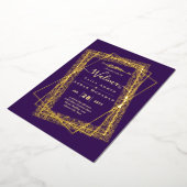 金箔フレーム 紫色 ニカーフォト ウォリマ イスラム教 結婚式 箔招待状 (回転した状態)