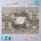 金箔フローラ印象主義モノグラムデカップアート 薄葉紙 (クラフト)